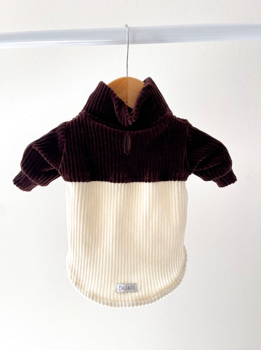 Brown Sugar Color Block Dog Sweater